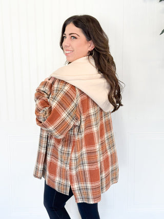 Cedar Ridge Hooded Fleece Plaid Flannel Shacket - 160 Outerwear - The Farmhouse