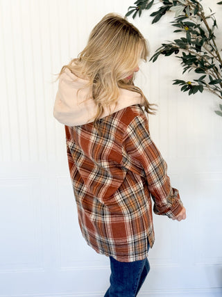 Cedar Ridge Hooded Fleece Plaid Flannel Shacket - 160 Outerwear - The Farmhouse