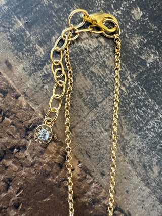 Celeste Circle Gem Necklace, Gold - 290 Jewelry - The Farmhouse
