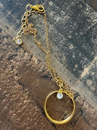 Celeste Circle Gem Necklace, Gold - 290 Jewelry - The Farmhouse