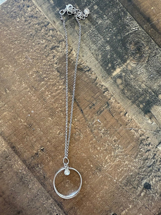 Celeste Circle Gem Necklace, Silver - 290 Jewelry - The Farmhouse