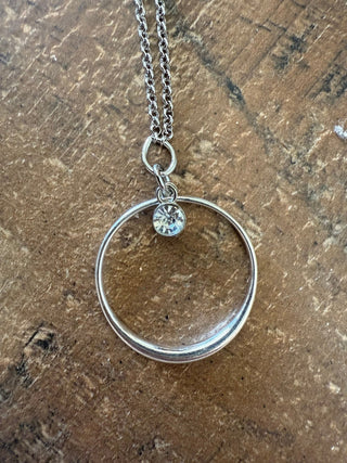 Celeste Circle Gem Necklace, Silver - 290 Jewelry - The Farmhouse