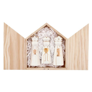 Alternate view of large Three Kings ceramic figurines for a nativity display