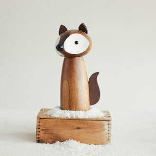 Fox Shaped Acacia Salt & Pepper Mill