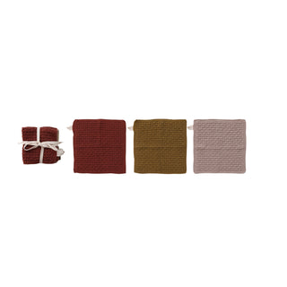 Farmhouse Cotton Knit Dish Cloth Set of 3