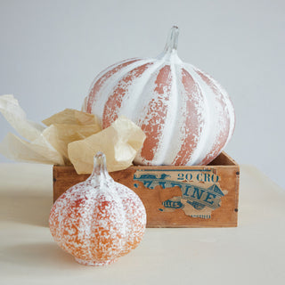 Orange Hand-Blown Heirloom Pumpkin