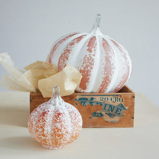 Orange Hand-Blown Heirloom Pumpkin, Small
