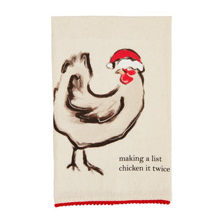 Chicken Christmas Pom Tea Towel - The Farmhouse