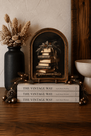 Christmas Books Arch Framed Art 8.25x11" - 430 Holiday Decor - The Farmhouse