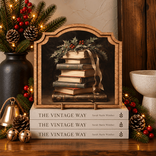 Redeemed Decor Christmas books provincial framed wall art, seasonal home decor