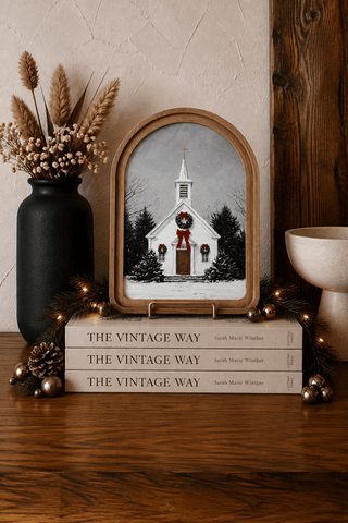 Christmas Church Arch Framed Art 8.25x11" - 420 Home Decor - The Farmhouse