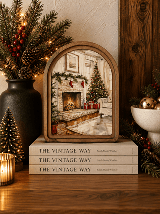 Christmas Fireplace Arch Framed Art, 6" x 8" - 420 Home Decor - The Farmhouse