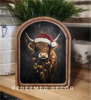 Christmas Highland Arch Framed Art 6x8" - 420 Home Decor - The Farmhouse