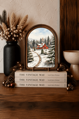 Christmas Tree Farm Barn Arch Framed Art 6x8" - 420 Home Decor - The Farmhouse