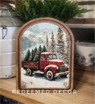 Christmas Truck Arch Framed Art 6x8" - 420 Home Decor - The Farmhouse
