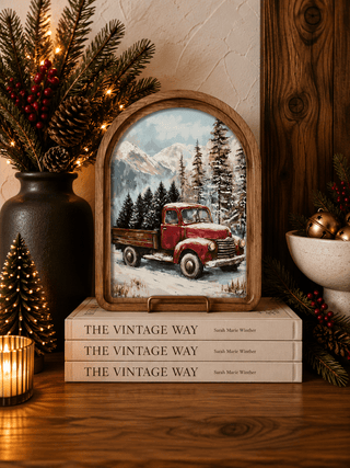 Christmas Truck Arch Framed Art, 8.25x11” - 430 Holiday Decor - The Farmhouse