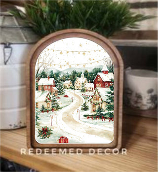 Christmas Village Arch Framed Art 6x8" - 420 Home Decor - The Farmhouse