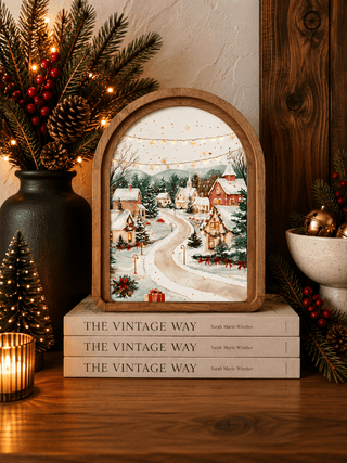 Christmas Village Arch Framed Art, 8.25 x11” - 430 Holiday Decor - The Farmhouse
