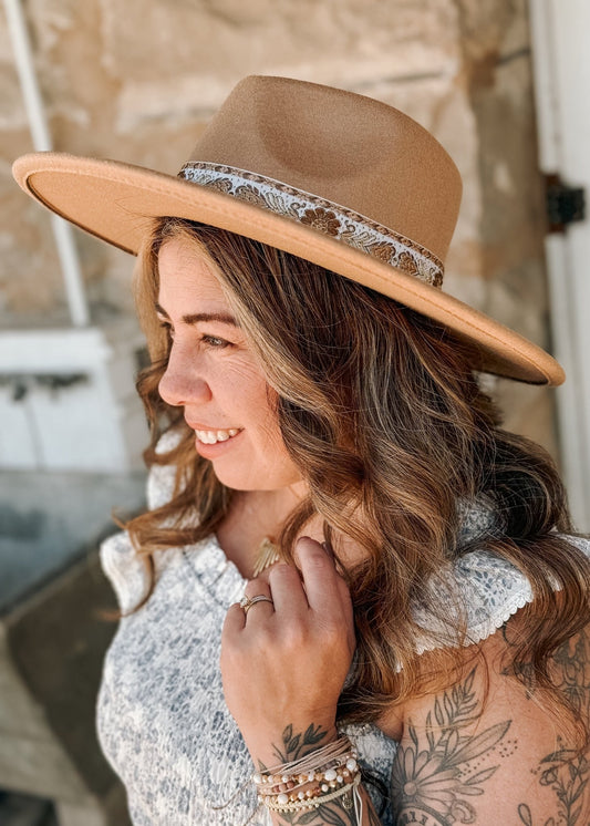 Ciao, Amore Wide Brim Felt Hat - Tan - The Farmhouse