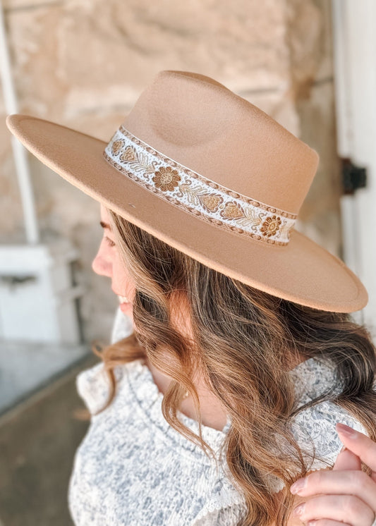 Ciao, Amore Wide Brim Felt Hat - Tan - The Farmhouse