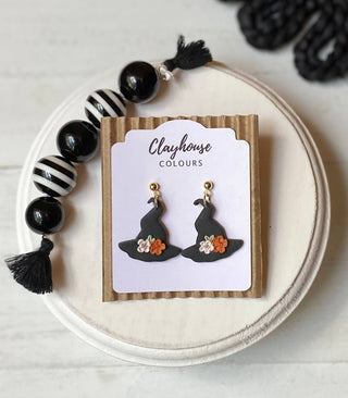 Clay Earrings, Halloween Witch Hats - 290 Jewelry - The Farmhouse