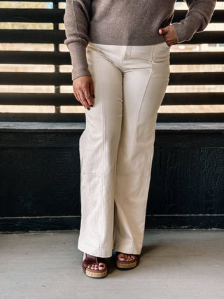 Clean Cut Wide Pant, Off White - The Farmhouse