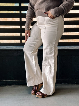 Clean Cut Wide Pant, Off White - The Farmhouse