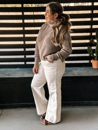 Clean Cut Wide Pant, Off White - The Farmhouse