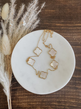Clover Charm Station Necklace - Gold - 290 Jewelry - The Farmhouse