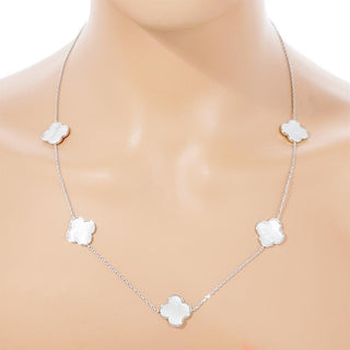 Clover Charm Station Necklace - Silver - 290 Jewelry - The Farmhouse