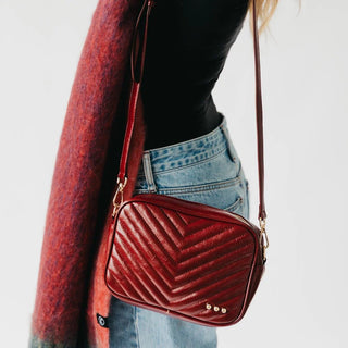 Coco Quilted Camera Crossbody Bag, Maroon - 280 Bags - The Farmhouse