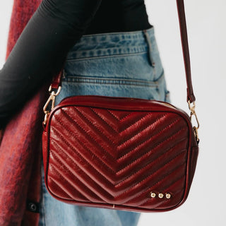 Coco Quilted Camera Crossbody Bag, Maroon - 280 Bags - The Farmhouse
