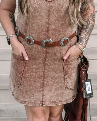 Concho Wrapped Leather Belt - The Farmhouse