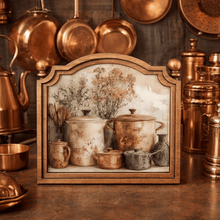 Copper Pots Provincial Framed Art - 420 Home Decor - The Farmhouse