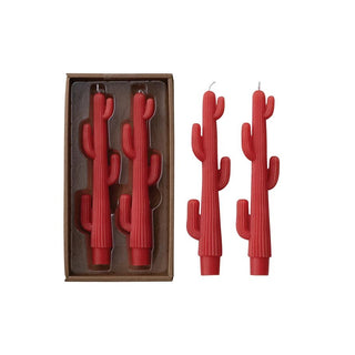Coral Cactus Taper Candle Set - 420 Home Decor - The Farmhouse