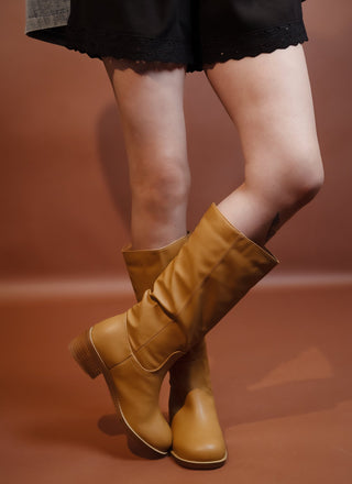 Corkys Put Up Or Shut Up camel knee-high pull-on riding boot