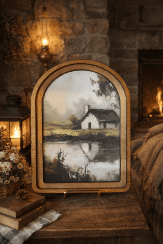 Cottage Pond Arch Framed Art 8.25x11" - 420 Home Decor - The Farmhouse