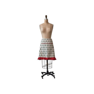 Cotton Printed Half Apron w/ Christmas Tree Pattern - The Farmhouse