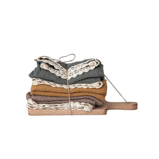 Cotton Waffle Weave Tea Towels w/ Cheese/Cutting Board, Set of 4 - 420 Home Decor - The Farmhouse