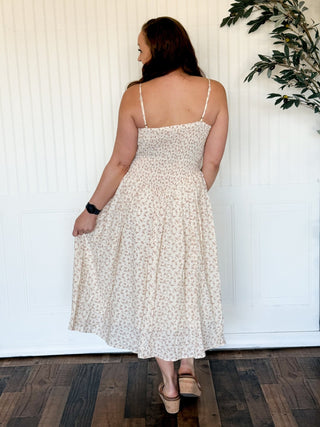 Cotton Wildflower Bodice Drop - Waist Midi Dress - 170 Dresses - The Farmhouse