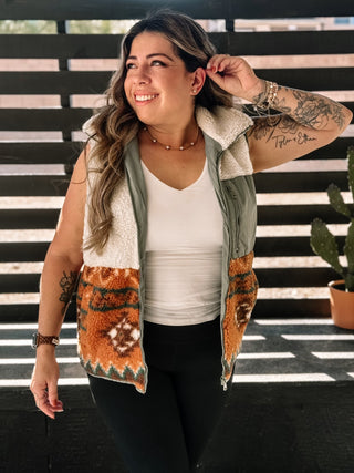 Country Roads Sherpa Western Vest, Ivory - The Farmhouse