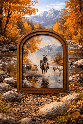 Cowboy Creek 6x8" Arch Framed Art - 420 Home Decor - The Farmhouse