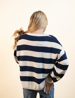 COZY CO Women's Striped Light Knit Pullover Sweater - 140 Sweatshirts + Sweaters - The Farmhouse