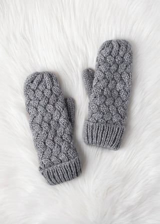 Cozy Knit Mittens, Gray - 260 Fashion Accessories - The Farmhouse