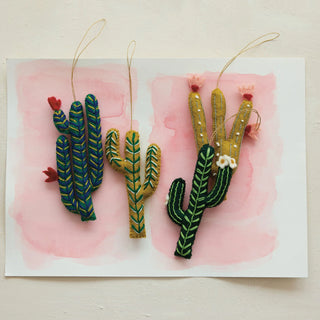 Wool Felt Cactus Ornament