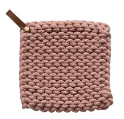 Crocheted Pot Holder W/ Loop - Pink - The Farmhouse