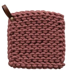 Crocheted Pot Holder W/ Loop - Rose - The Farmhouse