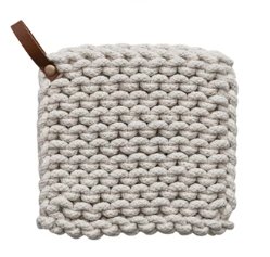 Crocheted Pot Holder W/ Loop - White - The Farmhouse