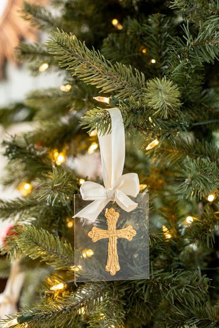 Cross Gold Acrylic Ornament - The Farmhouse