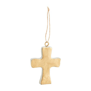 Cross Gold Concrete Ornament - The Farmhouse